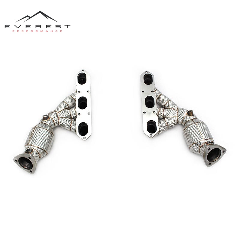 SUSS304 Header Exhaust Manifold Pipes Fit for Porsche 987.1 Boxster Cayman 3.4L 2004-2008 with 300 Cells High Flow Pipe