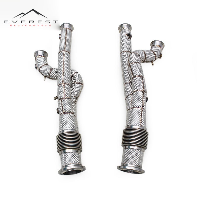 Custom Engine Header Downpipe for Lamborghini Aventador SVJ 2019+ Straight Pipes Free Flow Stainless Steel Exhaust Muffler