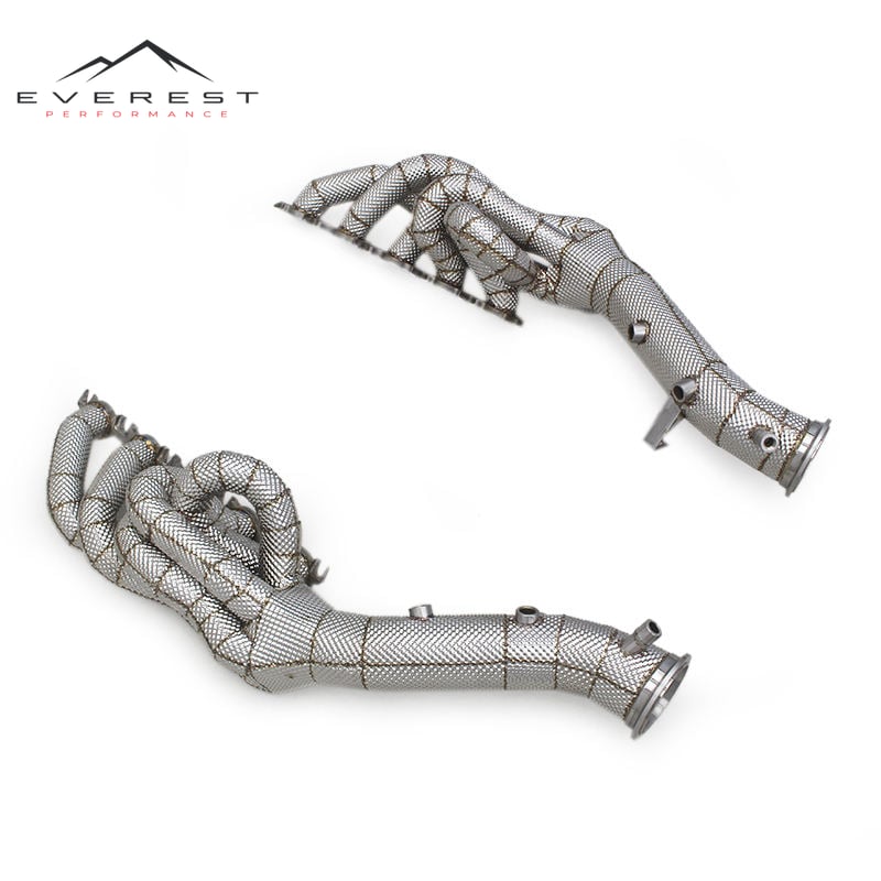 Exhaust Turbo Manifold for Lamborghini Huracan STO/EVO Spyder 5.2 2019-2020 Stainless Steel Heat Shield Header