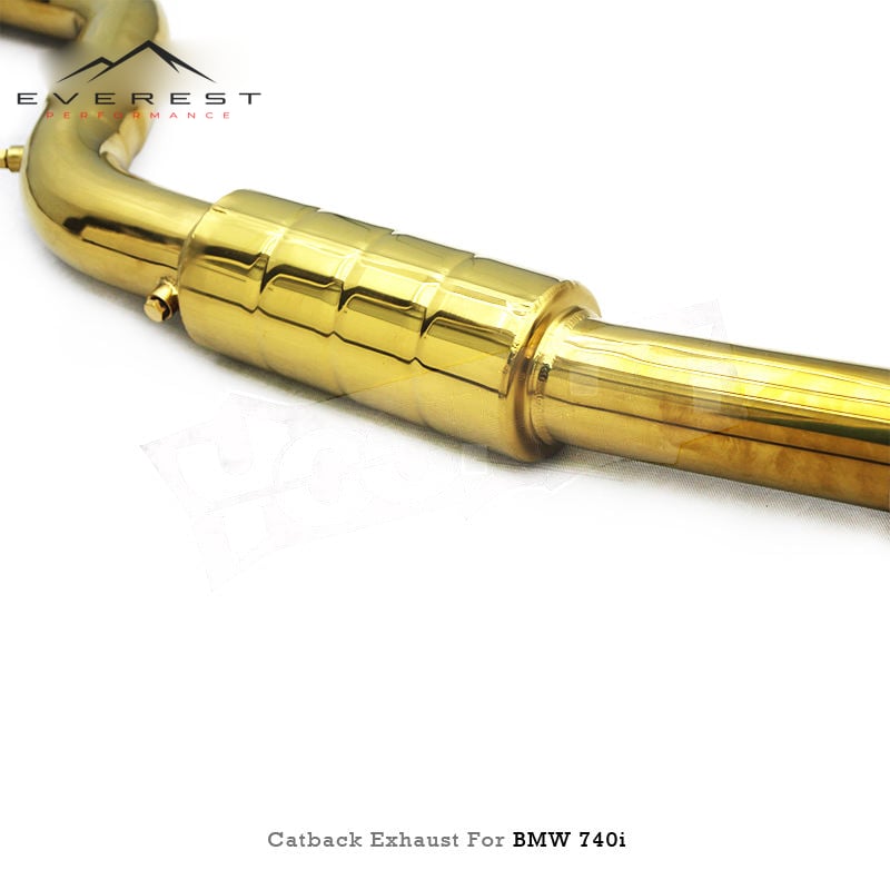 Racing SS304 Plating Gold Valvetronic Muffler Catback Pipes for BMW 730/740 G11/G12 2.0T/3.0T 2016-2022 Exhaust Pipe System