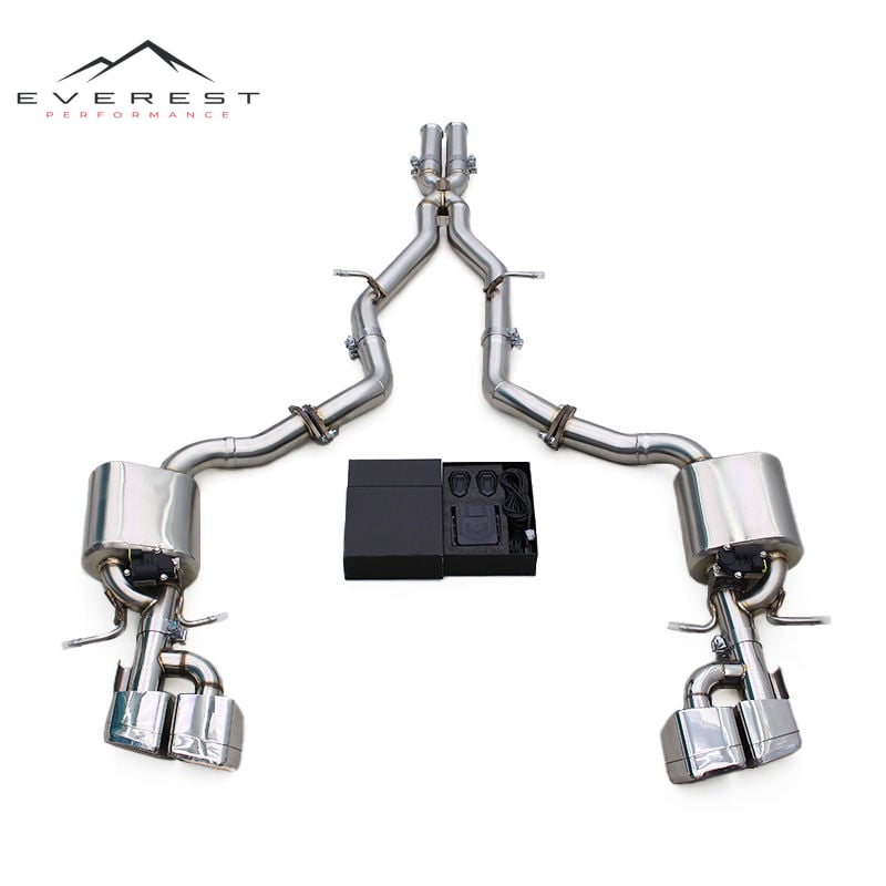 Race High Performance Catback for Mercedes-Benz E63/E63S W212 AMG 2008-2013 Active X-Pipe Sound Catback Exhaust With Tips