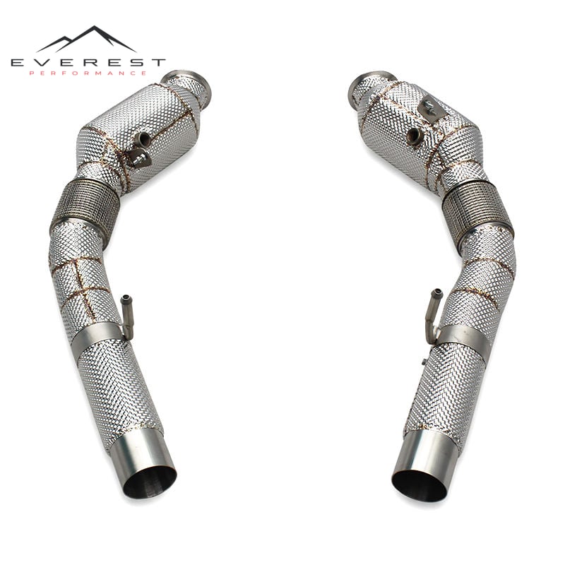 Stainless Steel Exhaust Downpipe with Catalyst for Alfa Romeo Stelvio Quadrifoglio 510 HP 2.9T 2018-2024 High Flow Pipe