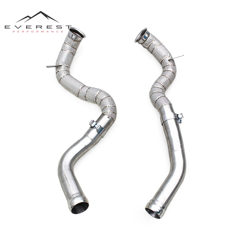 SS304 Stainless Steel Downpipe for Mercedes E63 E63S AMG W213 4.0TT 2016-2023 Racing Exhaust System Direct Fit