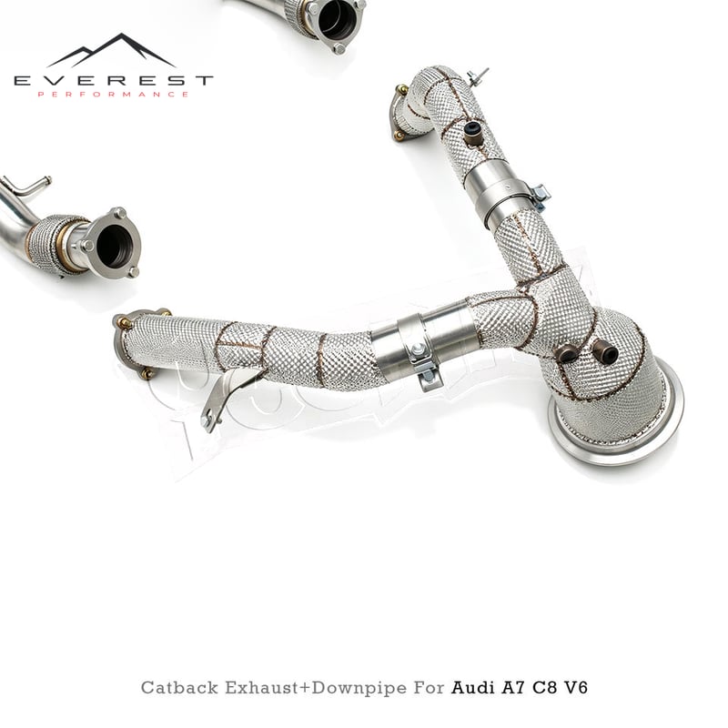 Titanium Valvetronic Catback Exhaust System for Audi A6/A7 C7/C8 EA839 V6 3.0T 2012-2023 High Flow Downpipe Titanium Muffler