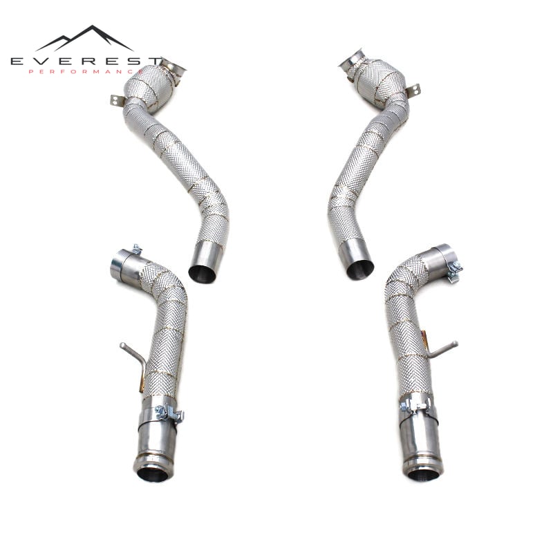 SS304 Exhaust Downpipe for Mercedes-Benz G63 AMG W464 4.0T 2019-2023 High Flow Front Tube 100/200/300 Cell