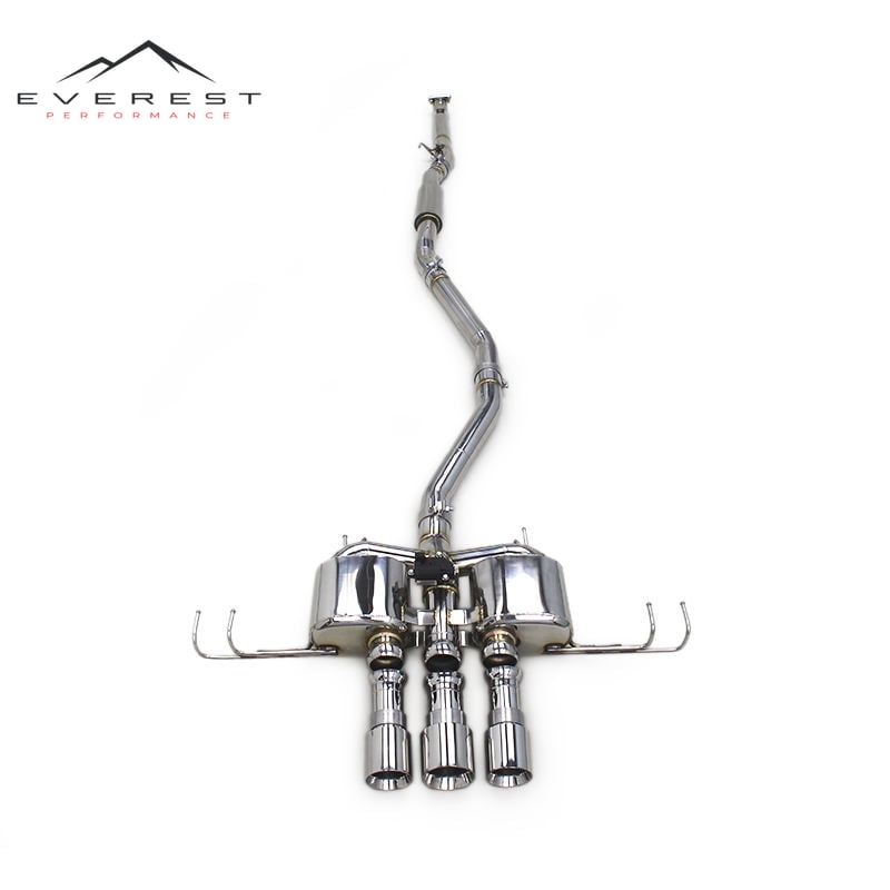 SUS304 Cataback Exhaust Pipe Muffler Tri Outlet Tips for Honda CIVIC Type R/Type-R 2.0T 2017-2023