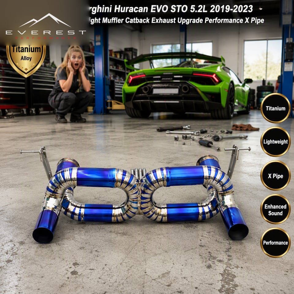 Titanium Lightweight Muffler Catback Exhaust for Lamborghini Huracan EVO STO 5.2L 2019-2023 Upgrade Performance X Pipe