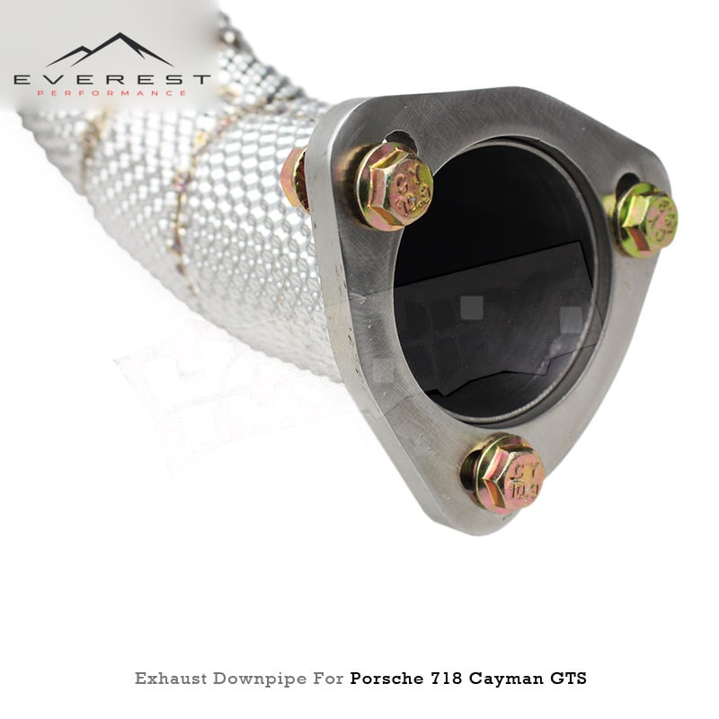 Direct-fit Exhaust Downpipe for Porsche 718 Cayman GTS/GT4 4.0L 2018-2022 100/200/300cell Catalyst Pipe With Heat Shield
