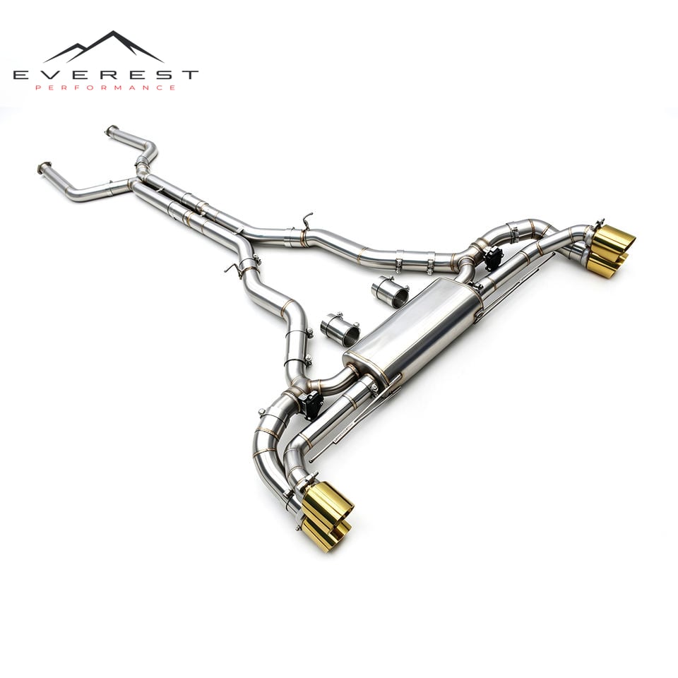 Direct Fitment Catback for BMW XM G09 S68 4.4TT Label 2022-2024 Stainless Steel Valvetronic Muffler Exhaust with Golden Tips