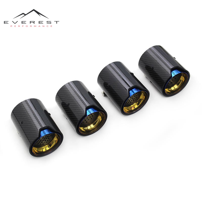 Blue Black Sliver Exhaust TWIN End Tips Tail Pipe for BMW Universal Carbon Steel Car Carbon Fiber Stainless Steel Pipes