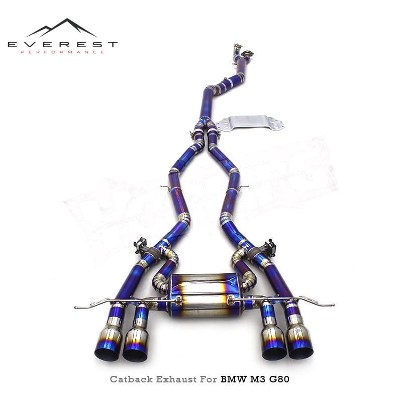 Race Cat Back Pipes for BMW M3/M4 G80/G82 S58 3.0T 2021-2024 3.5inch Single Midpipe Titanium Exhaust Valvetronic Catback