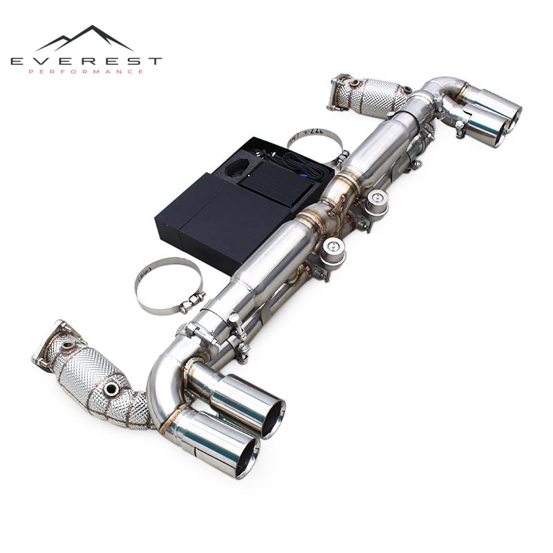 Exhaust Downpipe with Catalyst 300 Cell for Porsche 911 997/997.2 Turbo 3.8T 2010-2013 Stainless Steel Exhaust Pipe