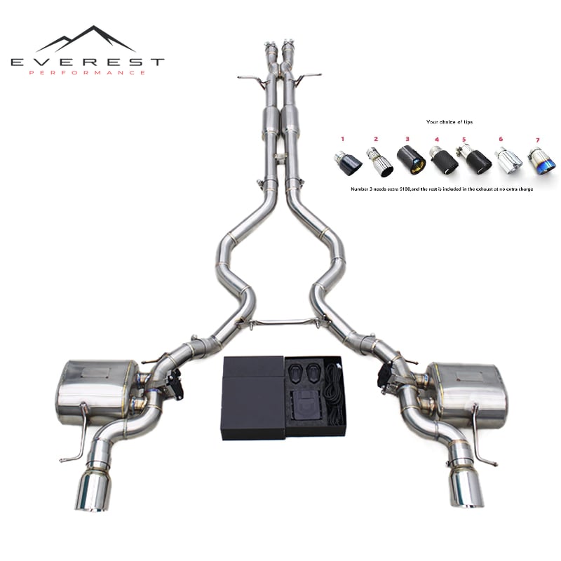 Valved Exhaust System for Land Rover Range Rover Sport V6 3.0T 2013-2022 Supersport X Pipes Resonated Mid Pipe Muffler