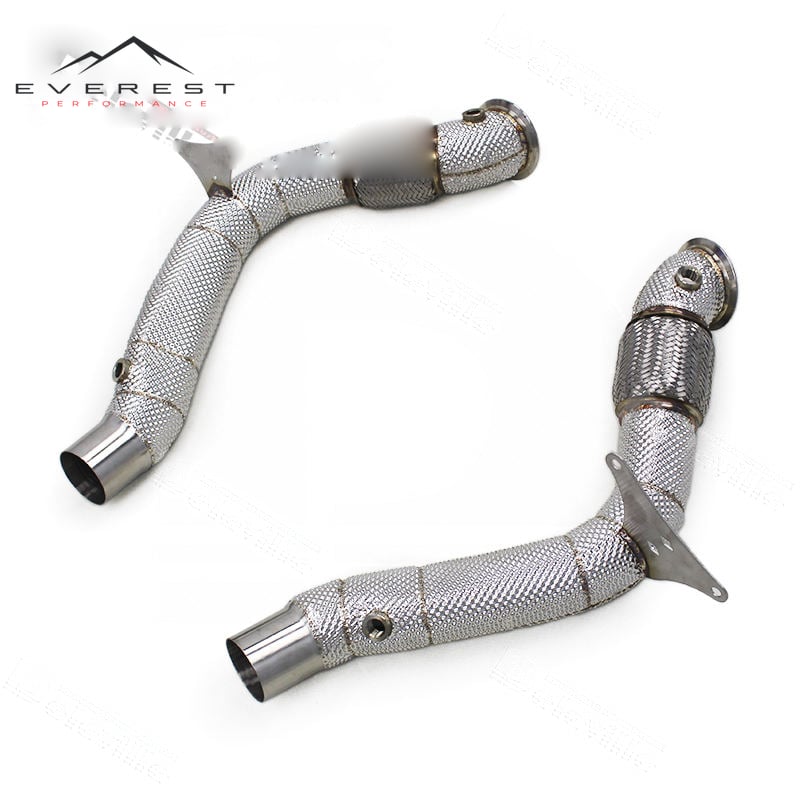 Heat Shield Turbo Engine Downpipe for Ferrari 488 GTB/Spider/Pista 3.9T V8 2015-2019 Stainless Steel Exhaust Pipe