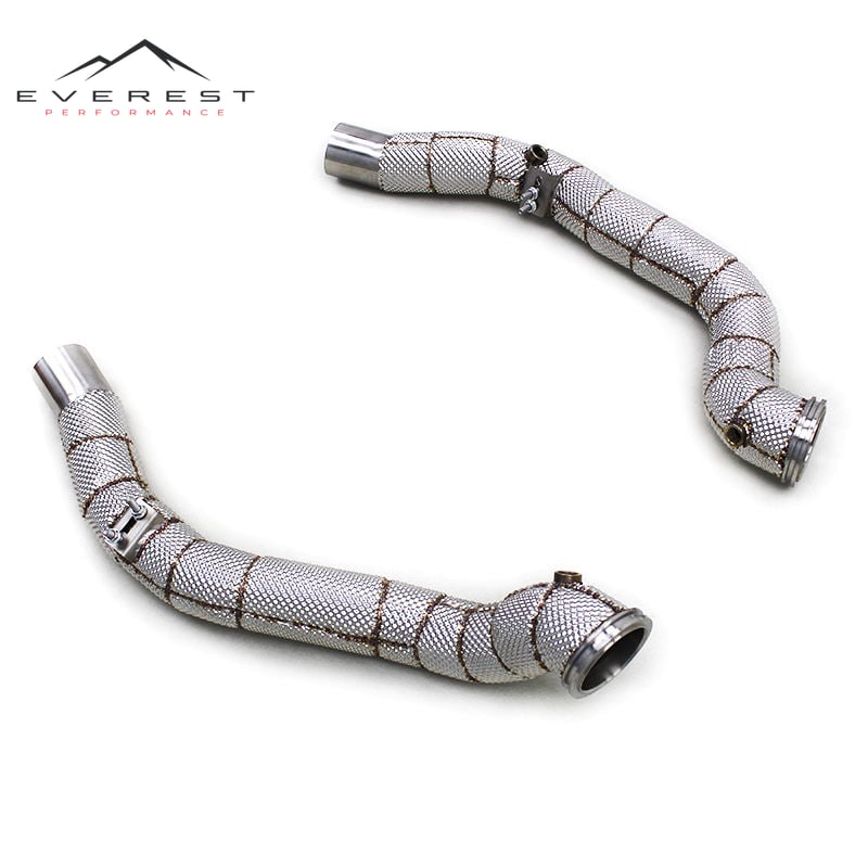 SS304 Exhaust Downpipe for Maserati Levante 3.0T 2017-2018 High Performance Free Flow Downpipes With Heat Shield
