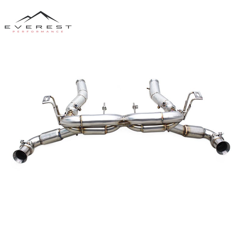 Custom Turbo Exhaust System for Lamborghini Gallardo 5.0L 2004-2007 1.5MM SS304 Straight Pipes System Free Flow Downpipe