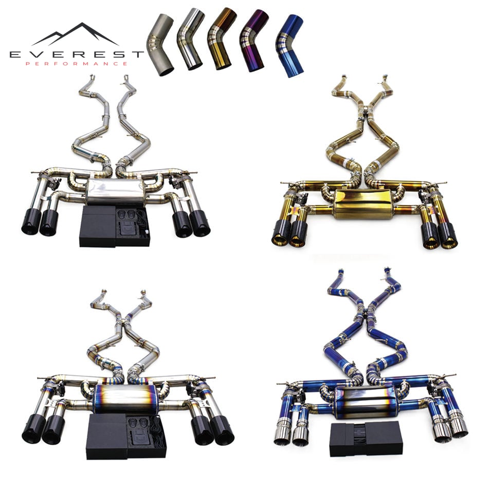 Titanium Exhaust Pipe System for BMW X5M/X6M F85/F86 4.4TT 2015-2019 Valved Sport Exhaust System with Tips