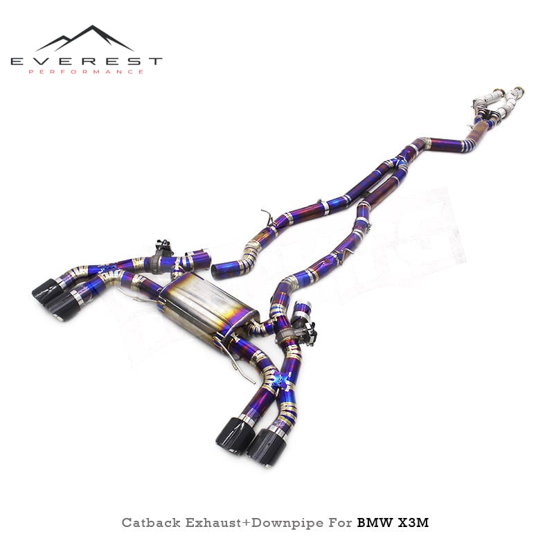 Custom Complete Exhaust for BMW X3M/X4M F97/F98 Competition 3.0T 2019-2023 Titanium Catback SUS304 Free Flow Downpipe System