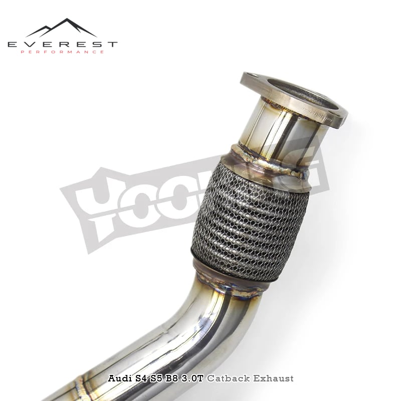 SS304L Exhaust Pipe System for Audi S4/S5 B8 B8.5 3.0T 2013-2019 High Quality Downpipe Valvetronic Full Exhaust with Resonator