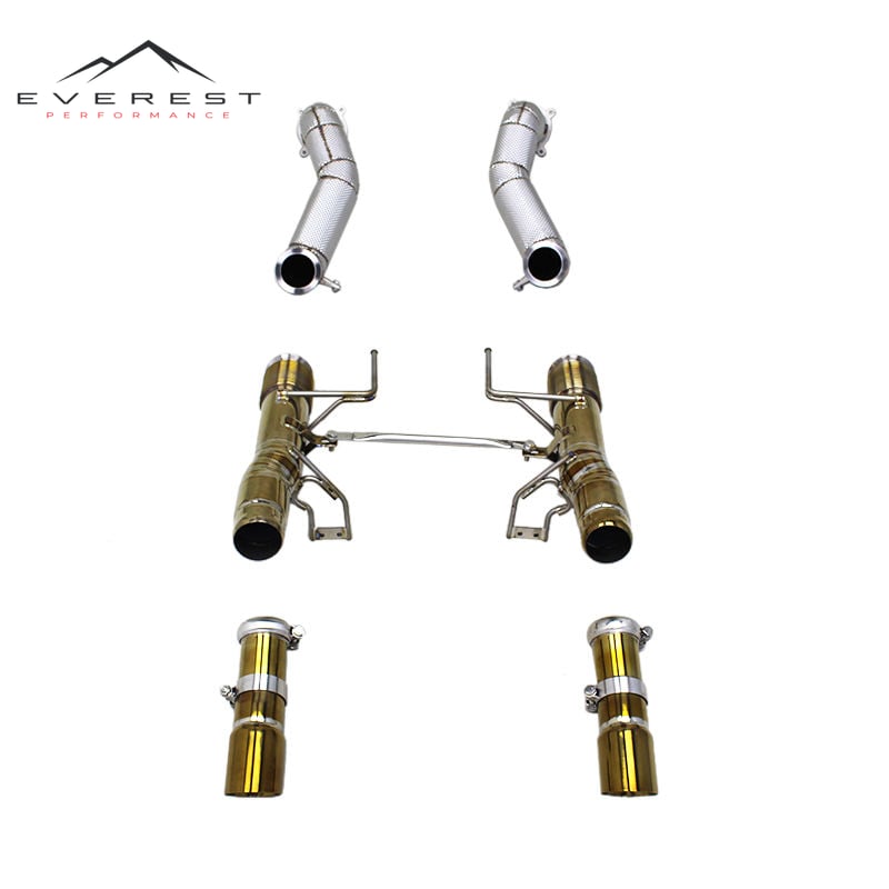 Full Exhaust Pipe for Mclaren 720s 4.0 2017-2019 Street Car SS304 Downpipe Header Titanium Straight Muffler Catback
