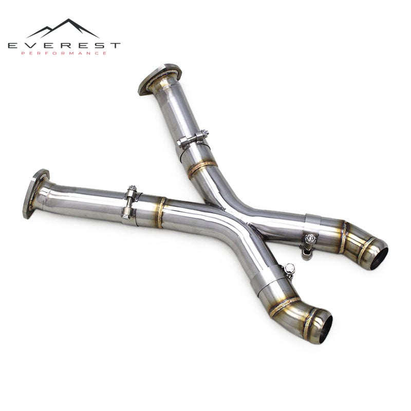 Custom Exhaust Front Tube X Pipe for Aston Martin DB9 Vantage Zagato Rapide 6.0 V12 Tuning SS304 Pipe Muffler Exhaust System