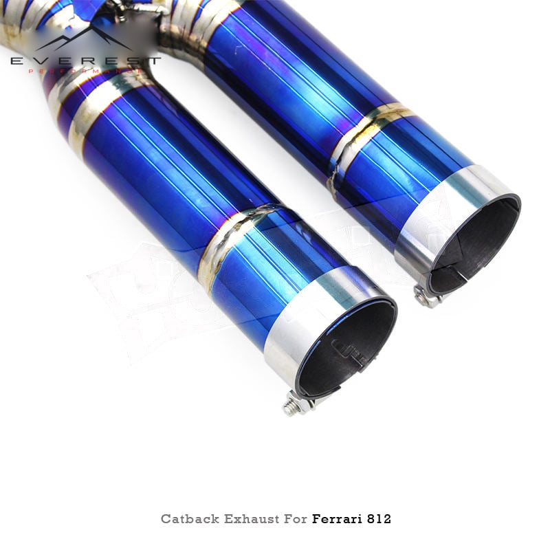 Racing Titanium Catback Exhaust Pipes System for Ferrari 812 Superfast GTS 6.5L V12 2017-2021 With SS304 Downpipe Vacuum Valve