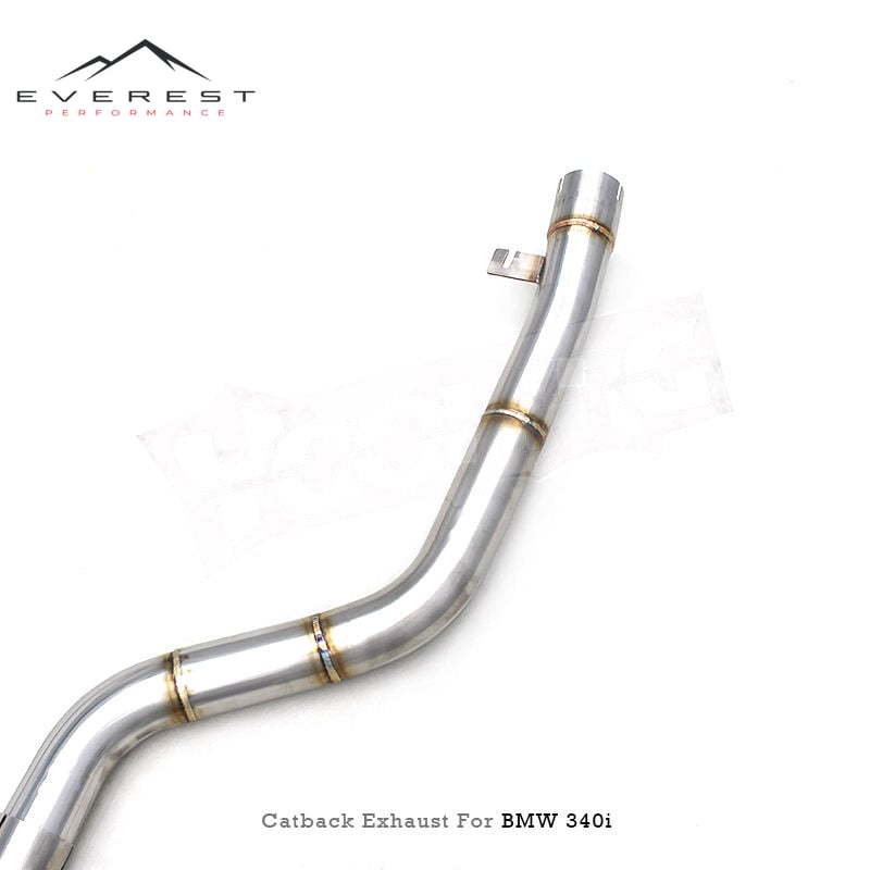 Stainless Steel Performance Straight CatBack Exhaust Pipe for BMW 335i/340i F30/F31 3.0T 2012-2016 NonValve Chrome Tips