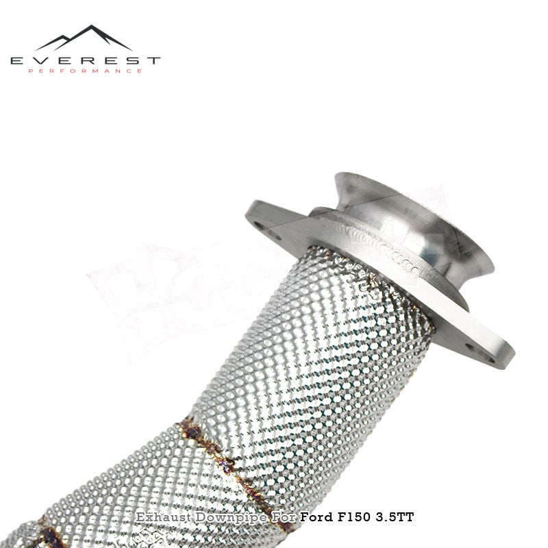 SS304L Exhaust Downpipe for Ford F150 3.5TT 2015-2023 With Heat Shield High-flow Pipe 100/200/300 Cell