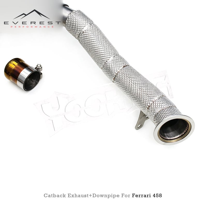 Titanium Full Exhaust System for Ferrari 458 4.5L 2011-2016 SS304 Downpipe Vacuum Valve Catback Exhaust Muffler