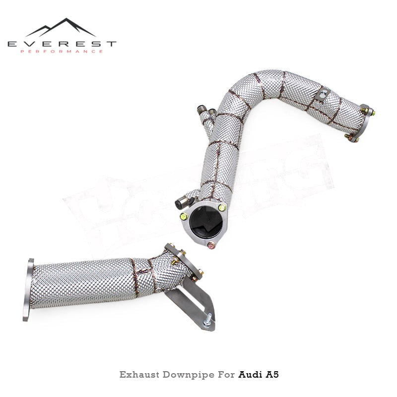 Stainless Steel Straight Turbo Exhaust Free Flow Downpipe for Audi A5 2.0T 8W 2021-2023 With Heat Shield OPF