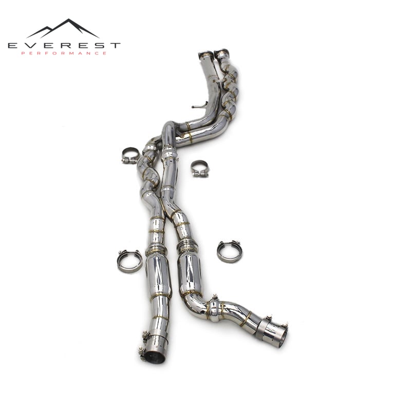 Stainless Steel 2.75" Equal Length Midpipe with Resonater for BMW M2C M2 Competition F87 S55 3.0T 2018-2023