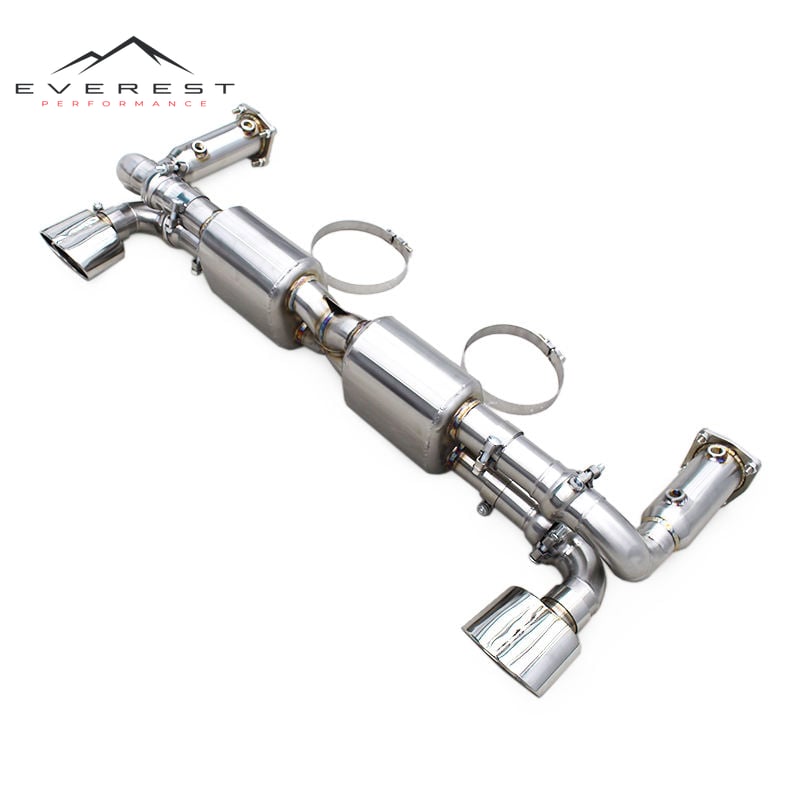 Custom Valved Sport Exhaust System for Porsche 911 996 TURBO 3.6 1997-2005 Stainless Steel Free Flow Downpipe Catback Muffler