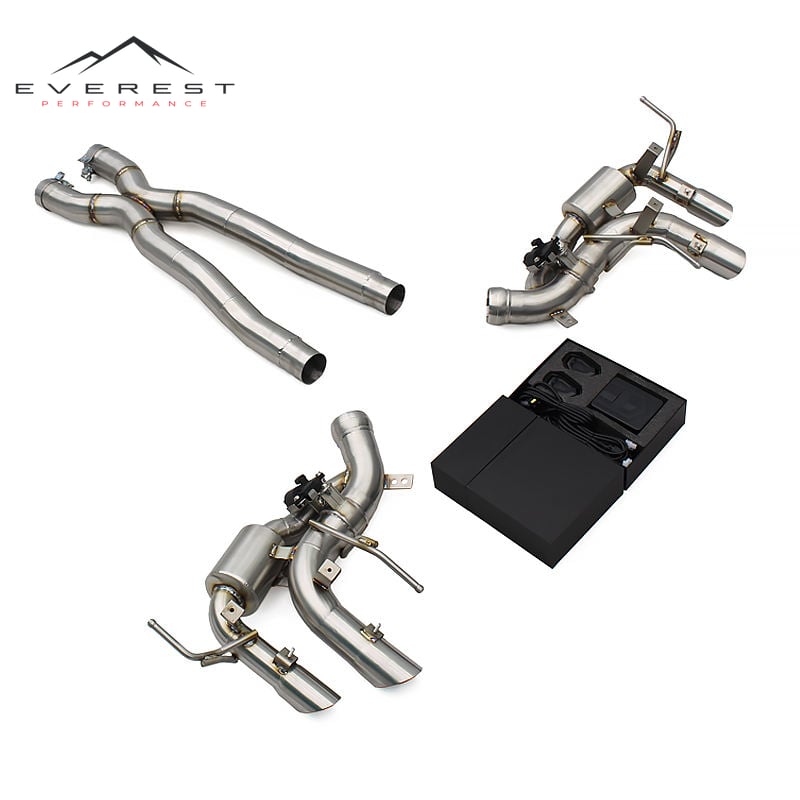SS304 Exhaust Pipe System for Ferrari Purosangue FUV V12 6.5L 2022+ X Midpipe Rear Section Muffler with Electronic Valve