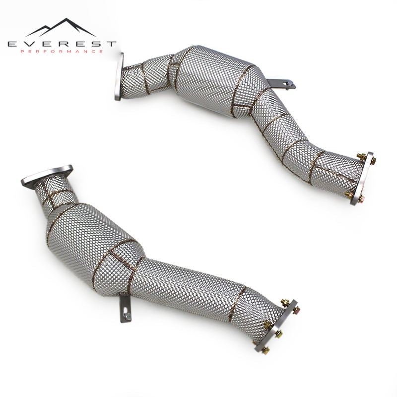 Stainless Steel Exhaust Pipes With Heat Shield Catalyst Downpipe Car Part for Audi Q7 3.0 2010-2024