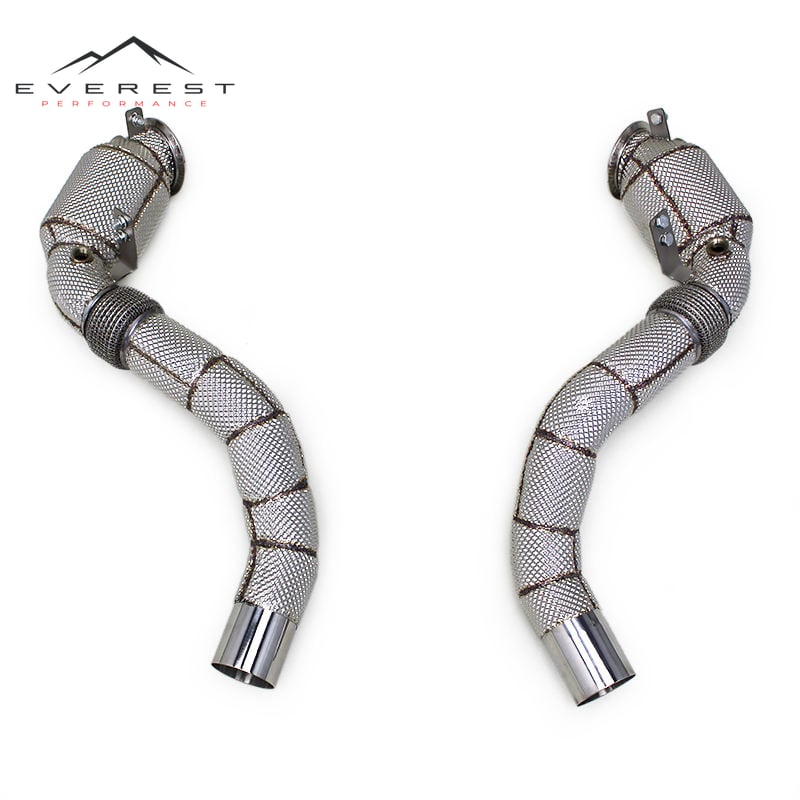 Catted Downpipe for BMW M550/M550i G30/N63 4.4TT 2019-2025 Stainless Steel Front Tube With Heat Shield