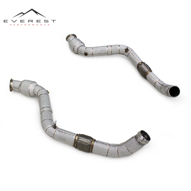Stainless Steel Front Tube for Bentley Continental GT 6.0L 2020-2024 Straight Through Downpipe Exhaust Pipes