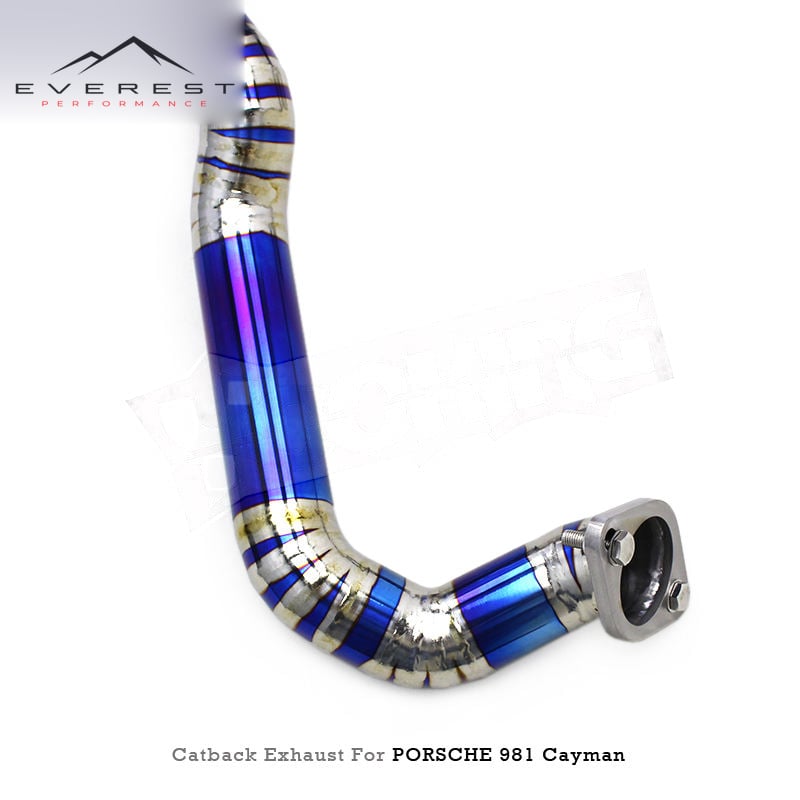 Titanium Exhaust Pipe System for Porsche 981 Cayman 2.7 3.4 2013-2016 Straight Through Burnt Blue Lightweight Performance