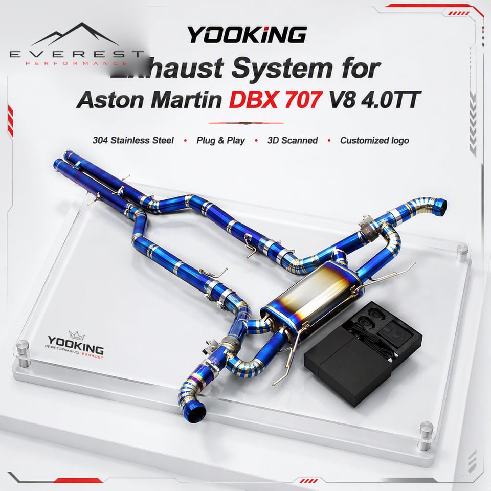 Titanium Exhaust Pipe for Aston Martin DBX 707 V8 4.0TT 2022-2025 Racing Valvetronic Muffler Pipe Catback Exhaust System