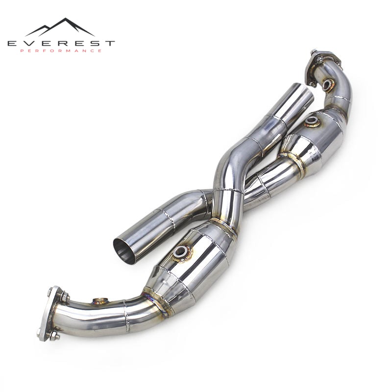 SS304 Exhaust Downpipe for Porsche 911 997.1/997.2 Carrera 2004-2012 Sport Free Flow Pipes Exhaust Muffler