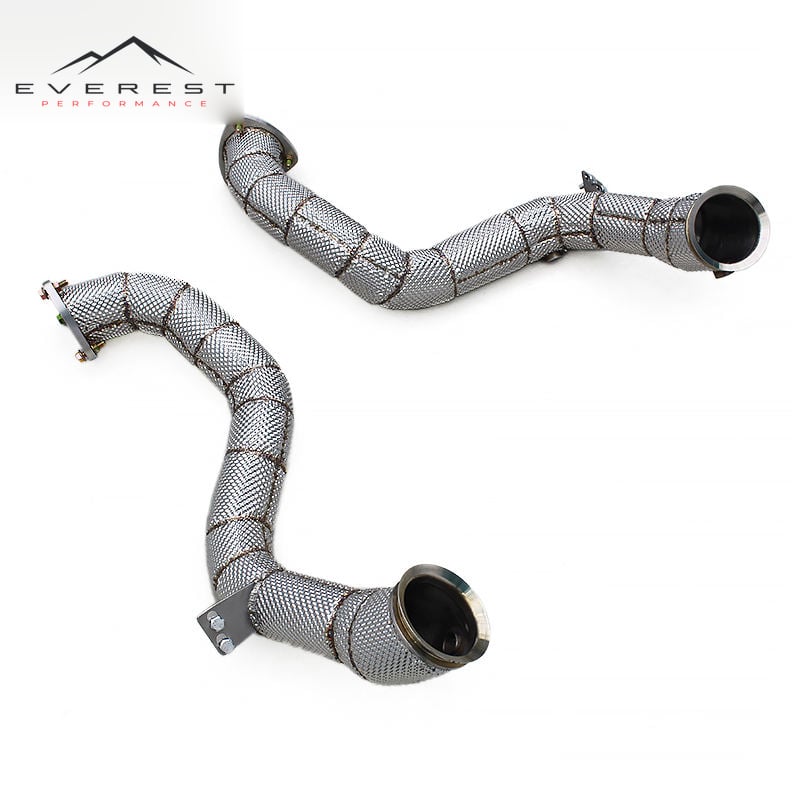 Stainless Steel Downpipe for Aston Martin Vantage V8 4.0T 2018+ Straight Through Exhaust Pipes With Heat Shield