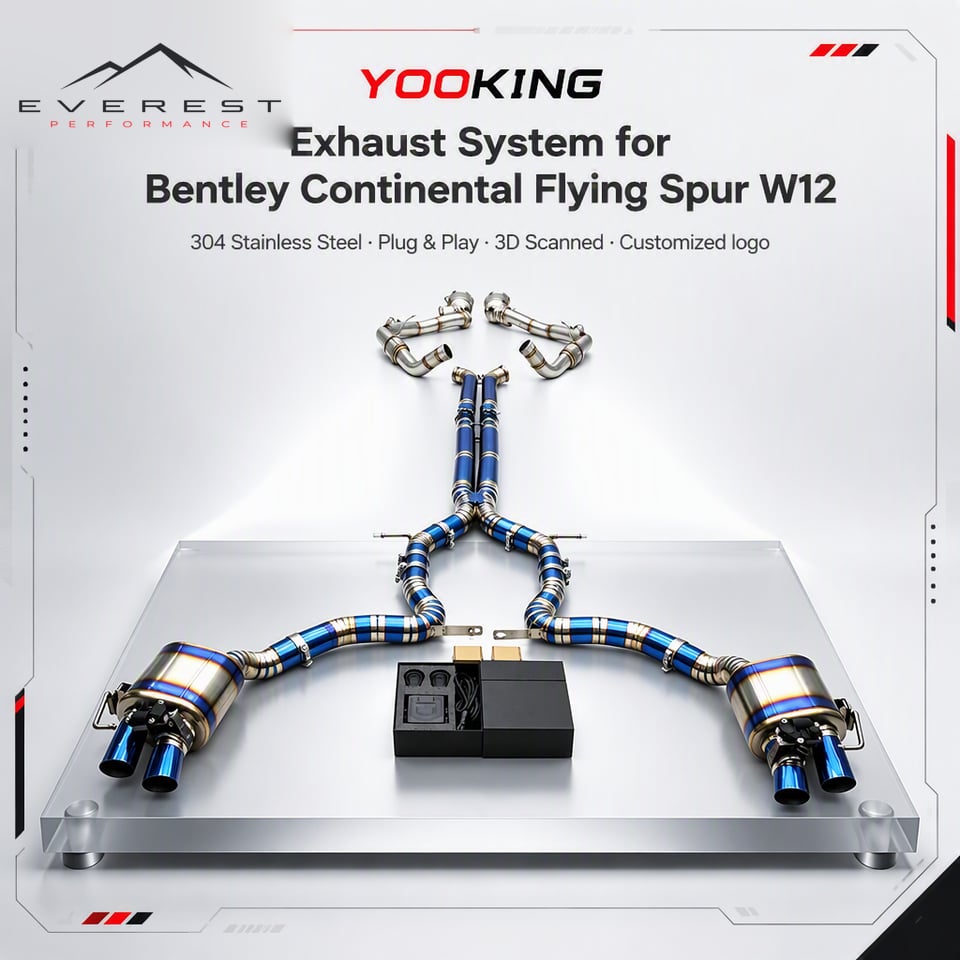 Valvetronic Exhaust System for Bentley Continental Flying Spur W12 6.0T 2019-2024 SUS304 Exhaust Downpipe Titanium Catback