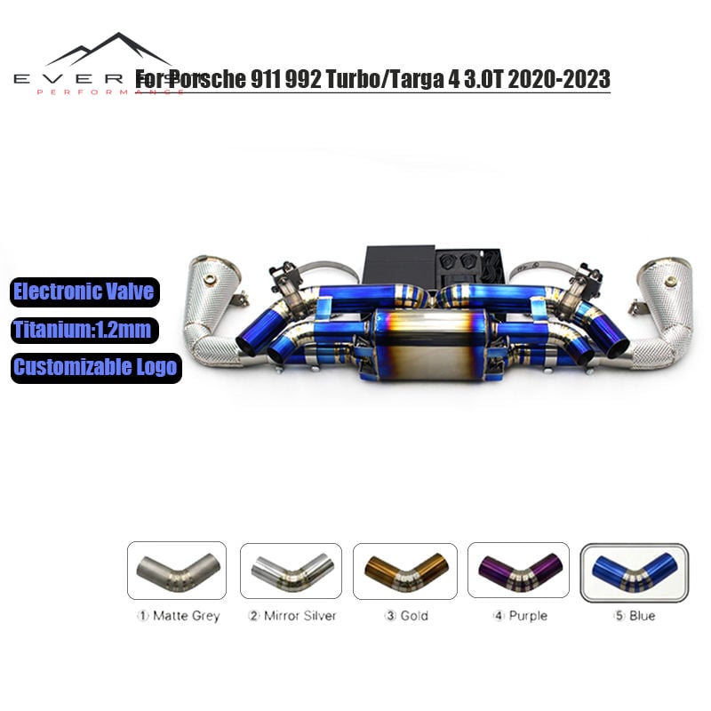 Titanium Exhaust Pipe System for Porsche 911 992 Turbo/Targa 4 3.0T 2020-2023 Racing Car Electronic Valve Independent Controller