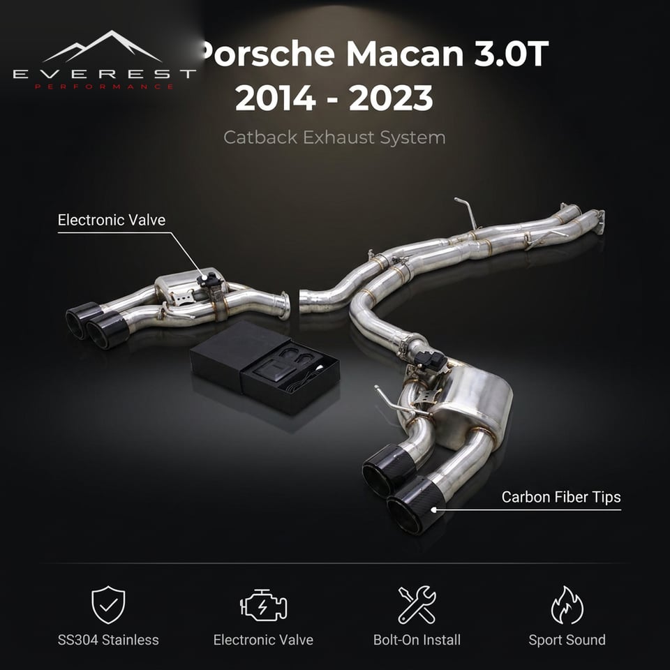 SS304 Exhaust Pipe System for Porsche Macan 3.0T 2014-2023 Electronic Valve Controller Sport Sound Performance