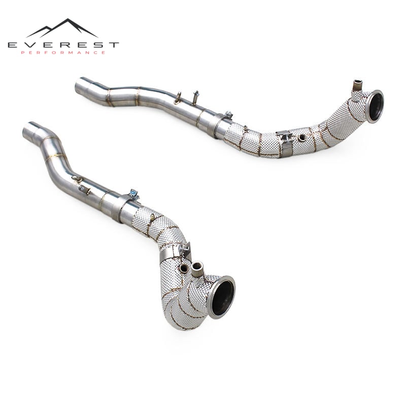 Street Car Downpipe for Ferrari Roma V8 3.9T 2020+ Stainless Steel Exhaust Pipes With Heat Shield