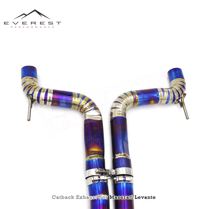 Racing Titanium Valvetronic Catback Exhaust Pipes System for Maserati Levante 3.0T 2017-2023 X-Pipe With Valved Muffler Exhaust