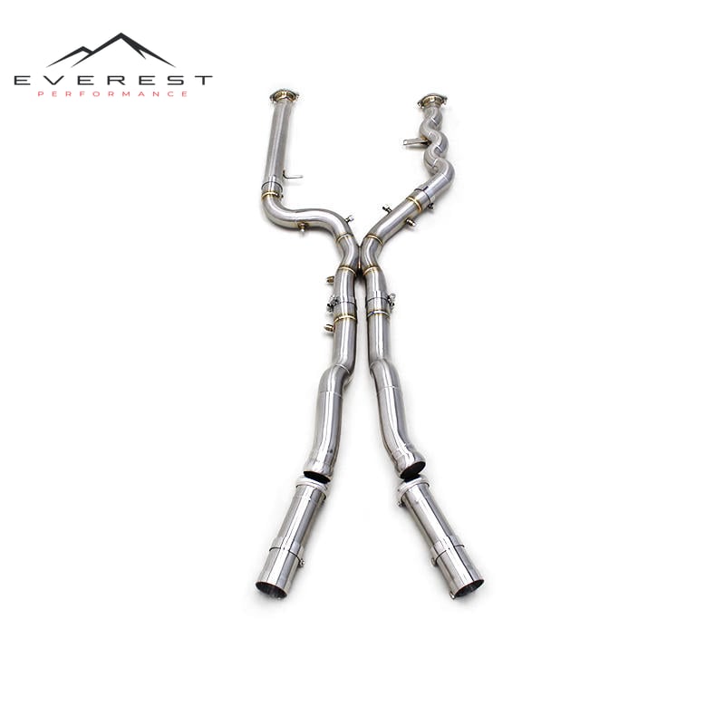 SS304 Exhaust Downpipe for BMW M3 M4 G80 G82 S58 3.0T 2019-2023 Equal Length X-Pipe OPF Bypass Performance Section