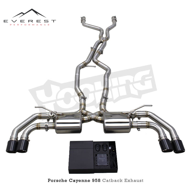Stainless Steel Exhaust Pipes for Porsche Cayenne 958 4.8 2010-2016 Vacuum Valve Muffler Catback With Remote Control