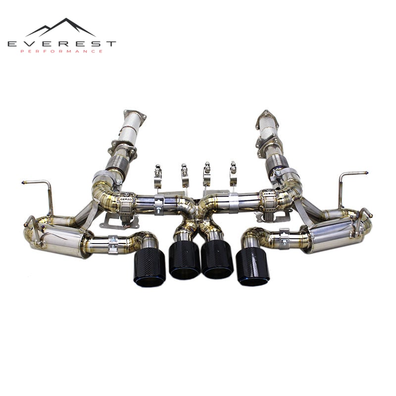 Valve Catback Downpipe for Chevrolet Corvette C8 Z06 2019-2025 3 Inch Titanium Full Exhaust System Muffler Black Tips
