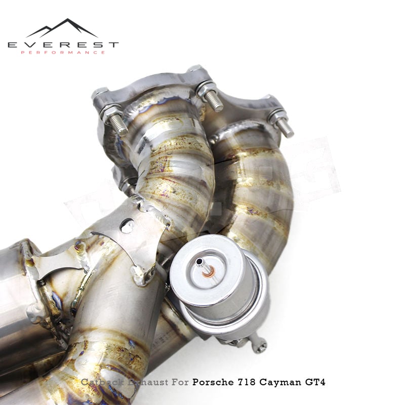Racing Titanium Catback Exhaust Pipes System for Porsche 718 Cayman GT4 4.0L 2020-2022 with Vacuum Valved Muffler Catback