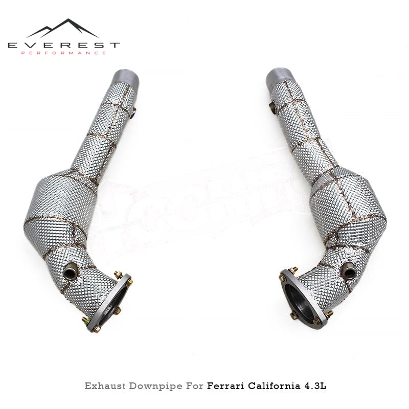 Racing High Flow Exhaust Downpipe with 200 Cells Catalyst for Ferrari California 4.3L 2009-2014 Stainless Steel Catted Downpipes